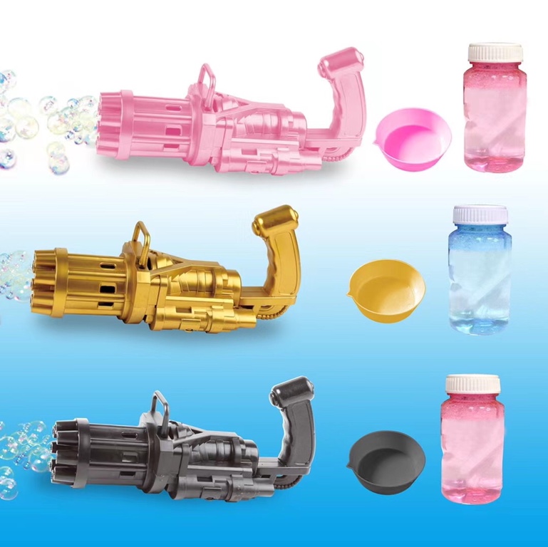20CM Gatling bubble machine (black version) toy in English packaging