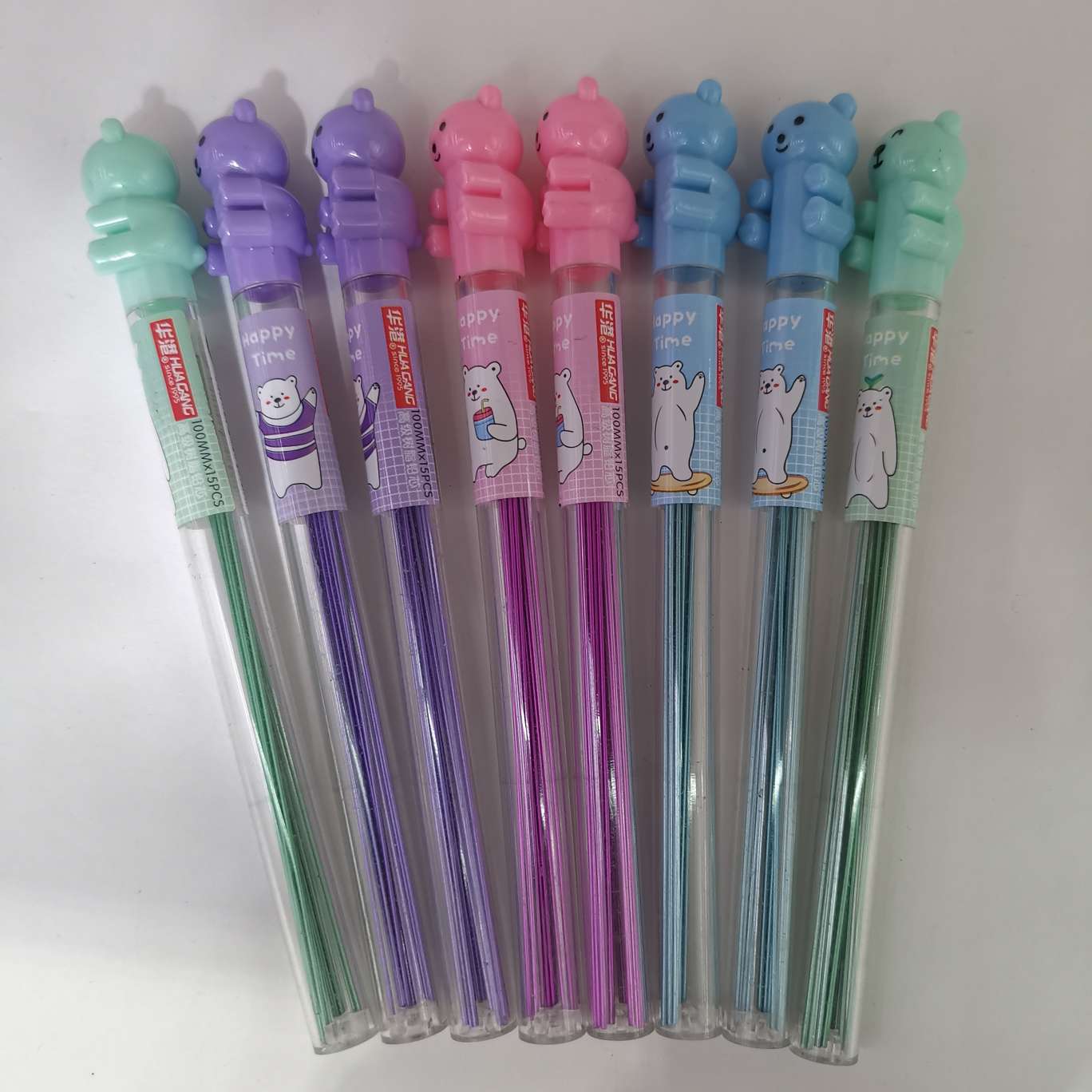 High-grade resin lead core, cartoon-head shaped color-coated pencil lead, display and packaging, 48 pieces per color set, 2,304 pieces per box. details Picture