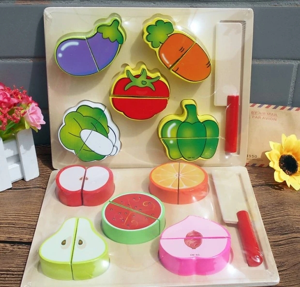 Intellectual development Wooden kindergarten children and students, taste parent-child teaching toys, play house, fruits and vegetables, cut and look Application Scenario