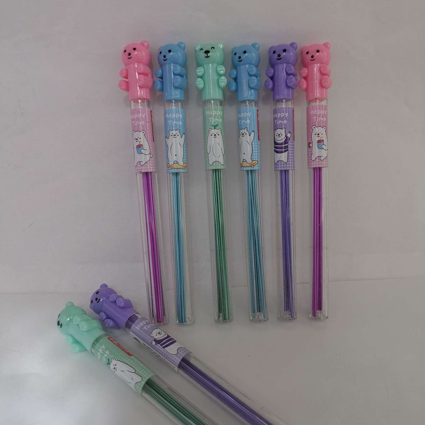 High-grade resin lead core, cartoon-head shaped color-coated pencil lead, display and packaging, 48 pieces per color set, 2,304 pieces per box. detail image 4