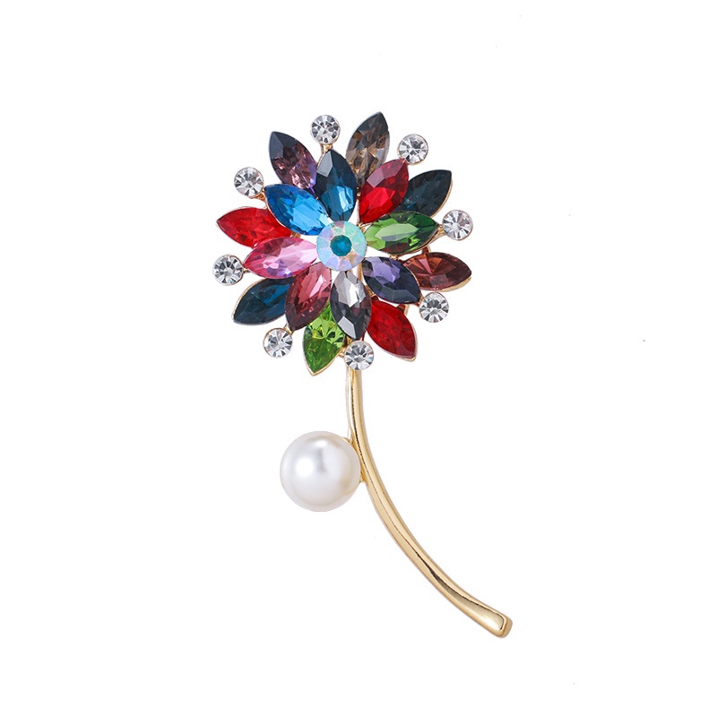 Korean fashion pearl brooch corsage personality flower pin women's clothing accessories manufacturers wholesale