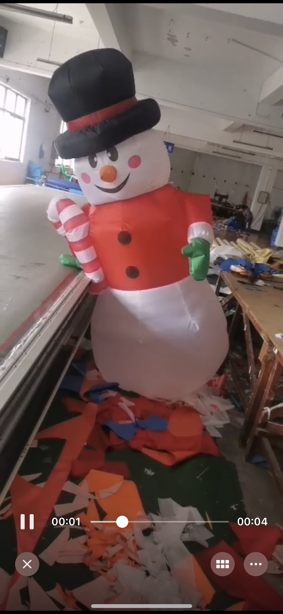 福斯特气模厂家直销充气卡通，圣诞老人，雪人，拐杖细节图