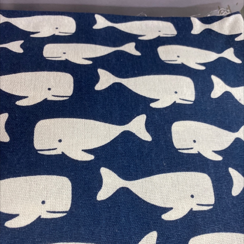 Blue Whale Cotton Linen Cloth Floral Plaid Nordic Ins Wind Curtain Sofa Linen Tablecloth Printing Diy