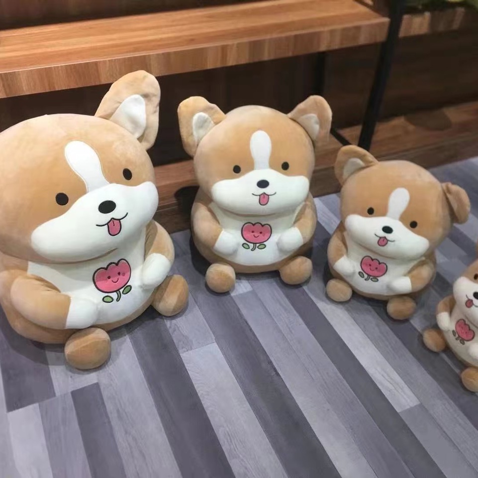 No. 1 Cute squirrel, cute little chubby dog doll, plush toy doll, dog bed pillow, birthday gift for men and women