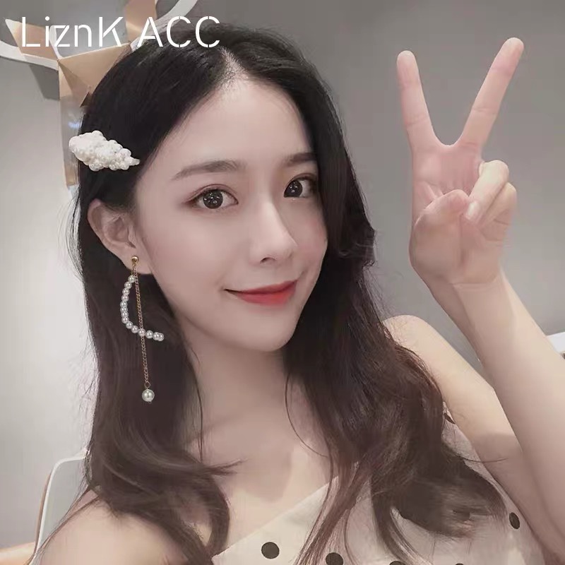 s925银针长款珍珠流苏耳环女长款气质超仙网红冷淡风耳钉高级感潮