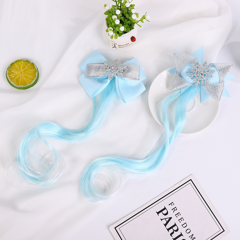 42 Crown Princess Children's Wig, hairpin, Cute and Adorable headwear, Rainbow Wings, Unicorn, five-pointed star, mesh, bow, wig, hairpin, girl, princess, trendy girl's wig, braid, hair band Headwear Application Scenario