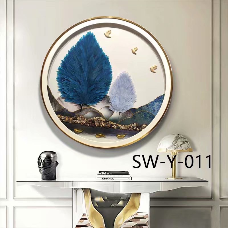 Aluminum alloy round feather hanging picture