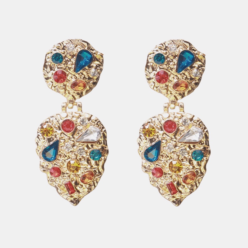 复古气质古董时尚桃心镶钻耳环Heart crystal earrings女人礼物