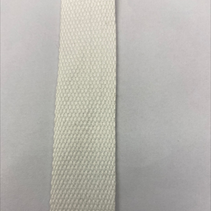 2.5cm polyester cotton blended white webbing 59#