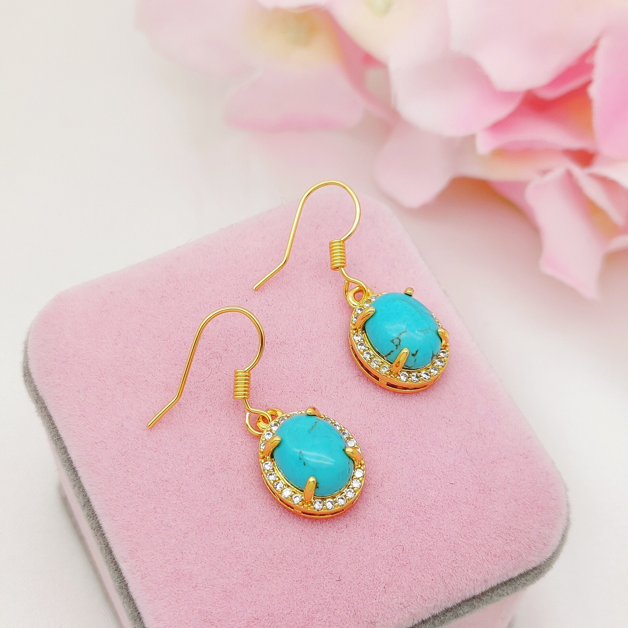 Turquoise hook earrings