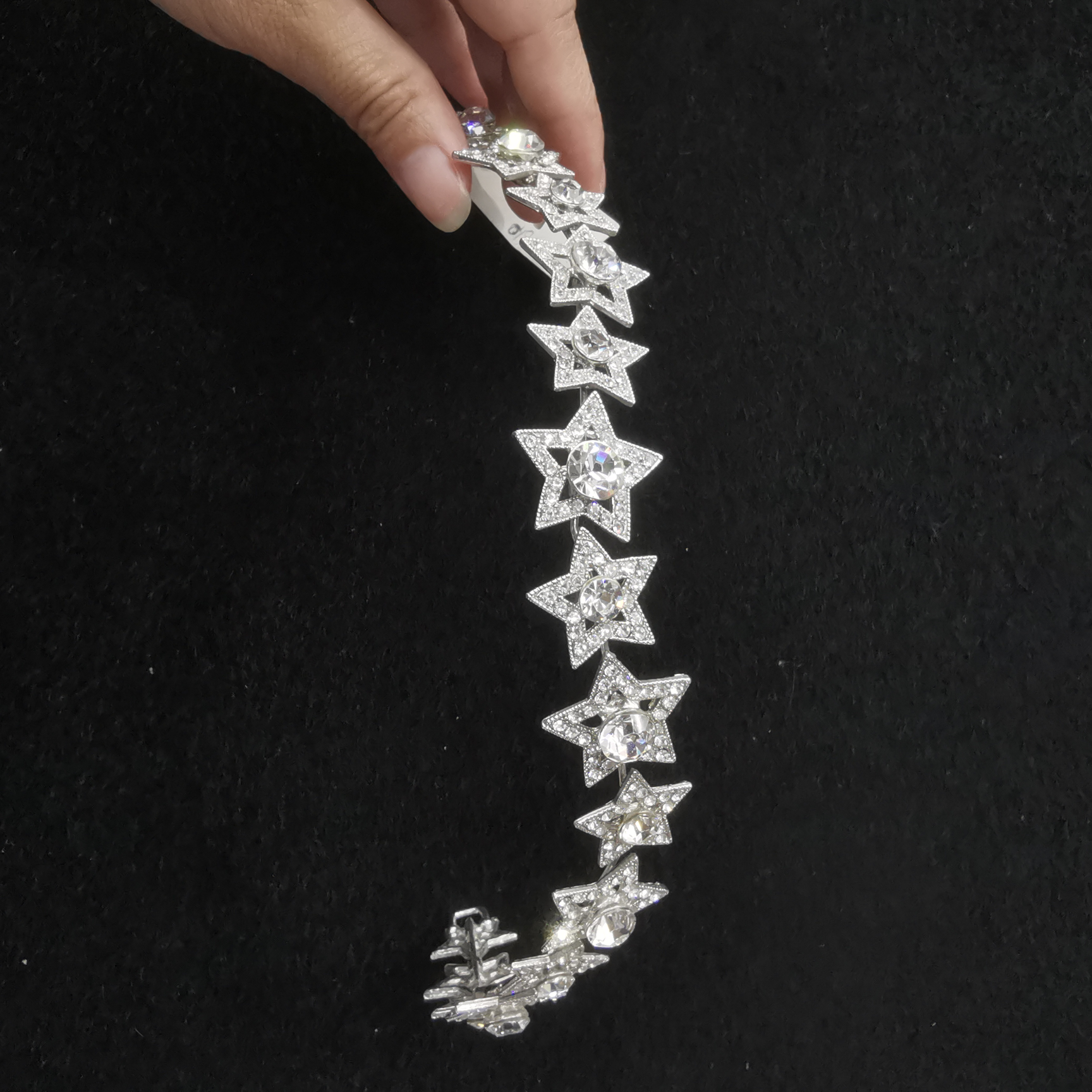 High-end fashion headband Korea imported thin headband crystal diamond inlaid with natural freshwater pearls