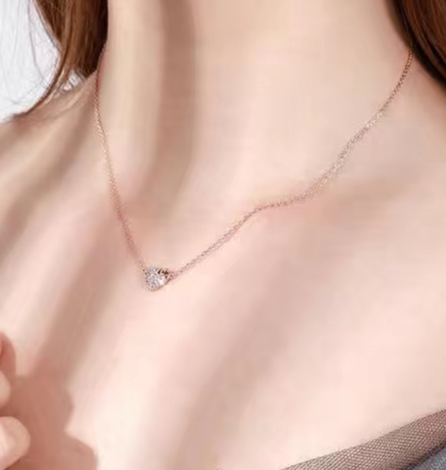 007 Women's necklace, simple style collarbone necklace, French light luxury niche new product, exquisite pendant Specification image