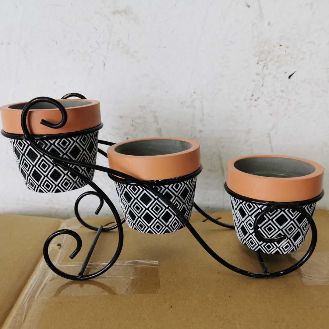 水泥花盆带铁架 厂家直销 博端42款