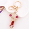 复古风红色钻石猫眼石珍珠长命锁钥匙扣女书包挂件钥匙链可爱创意时尚大方个性产品图