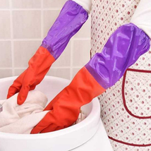 加厚加绒洗碗手套女防水橡胶厨房耐用洗衣服胶皮塑胶家务刷碗神器