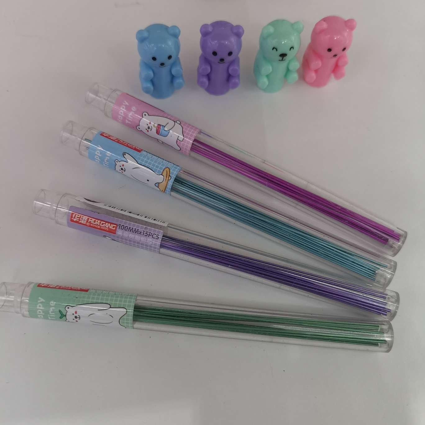 High-grade resin lead core, cartoon-head shaped color-coated pencil lead, display and packaging, 48 pieces per color set, 2,304 pieces per box. detail image 3