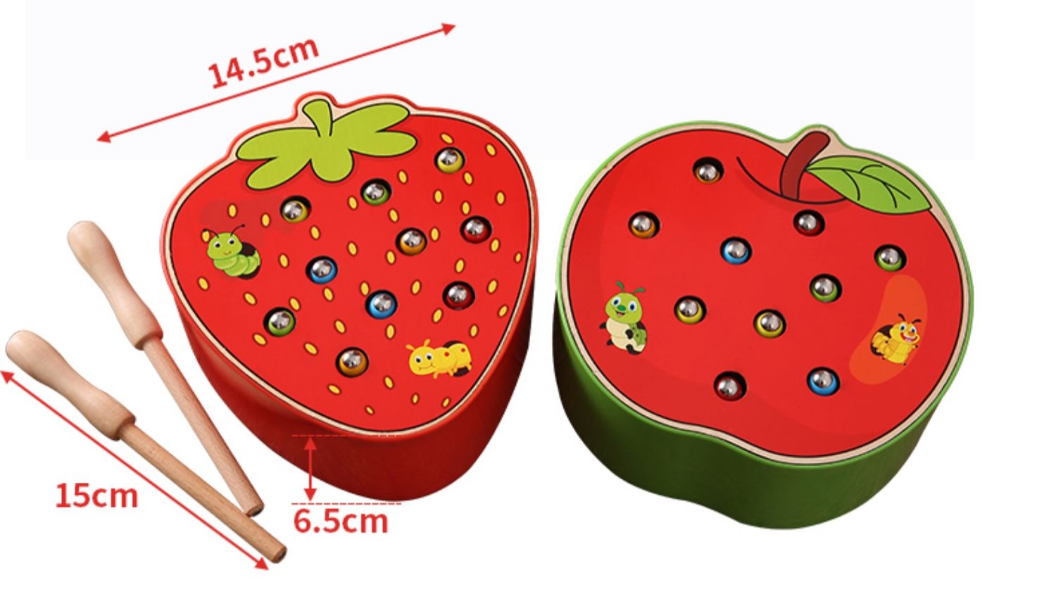 Children's fishing, magnetic bug catching game, caterpillar Montessori early education 1-2-3 years old baby Intelligence Benefit toy Item Picture