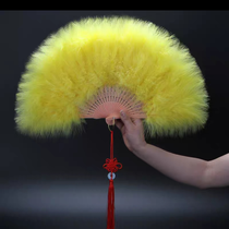 Turkey feather tip tail 28 fan yellow