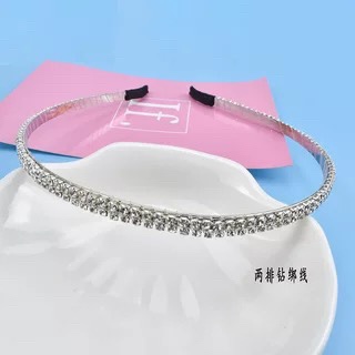 韩版气质珍珠发箍少女压发饰品手工绕线防滑宽版蕾丝头箍 双排水钻详情图1