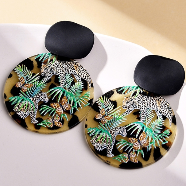 Coral grass earrings