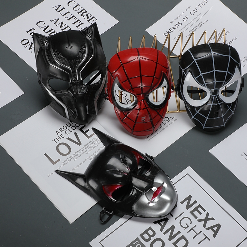 Children's cute cartoon cartoon hero Batman Spider-Man Black Panther Halloween superhero Mask 11