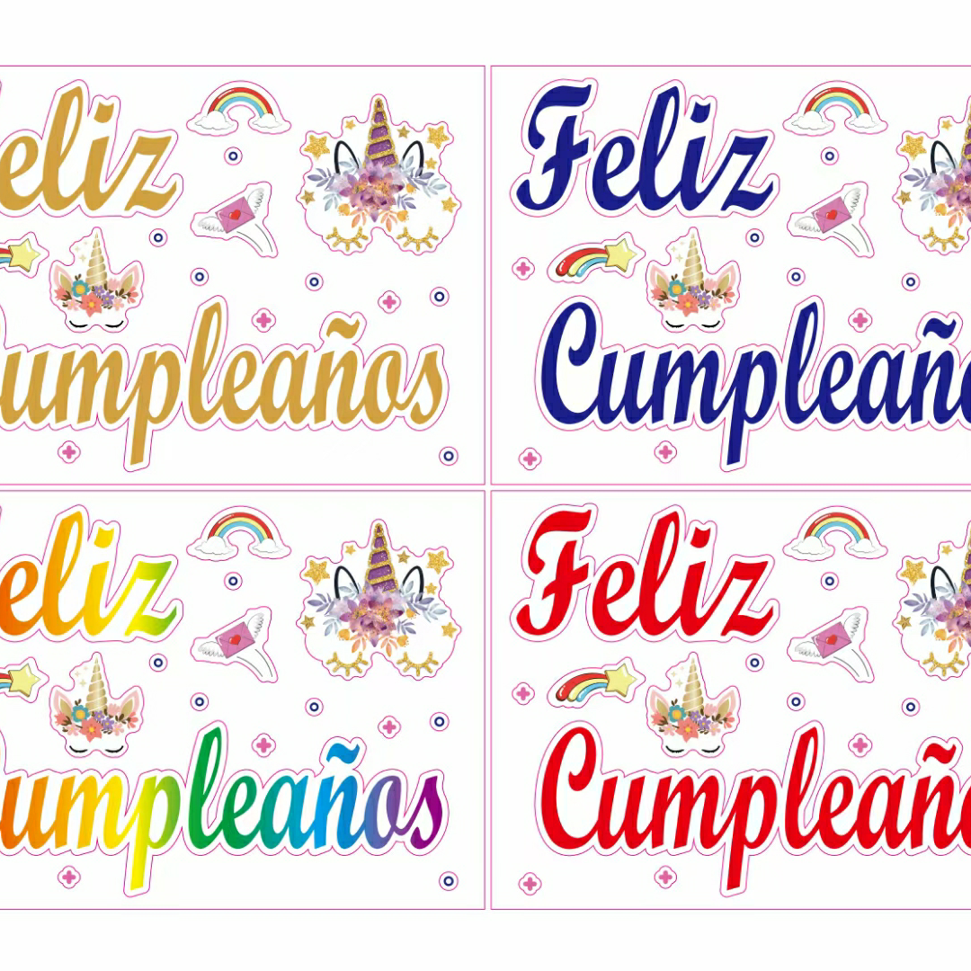 Unicorn Spanish stickers