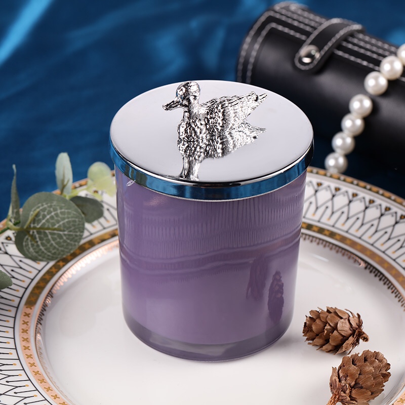 Nordic style new glass with lid colored candy cup candy jar glassware