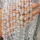 透明连线珠，塑料门帘，塑料珠帘，线帘，仿水晶亚力，婚庆装饰工艺