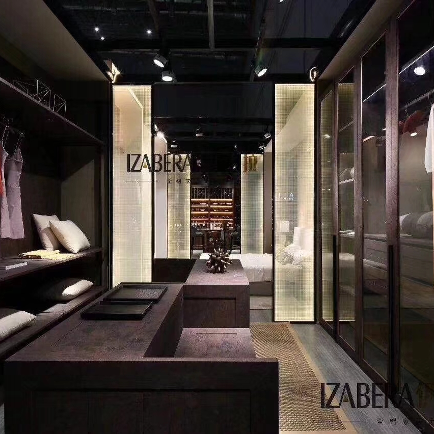 Yishabera all-aluminum home custom kitchen cabinets, luxurious new Chinese style simple European modern simple kitchen cabinets, aluminum frame with wire mesh glass screen