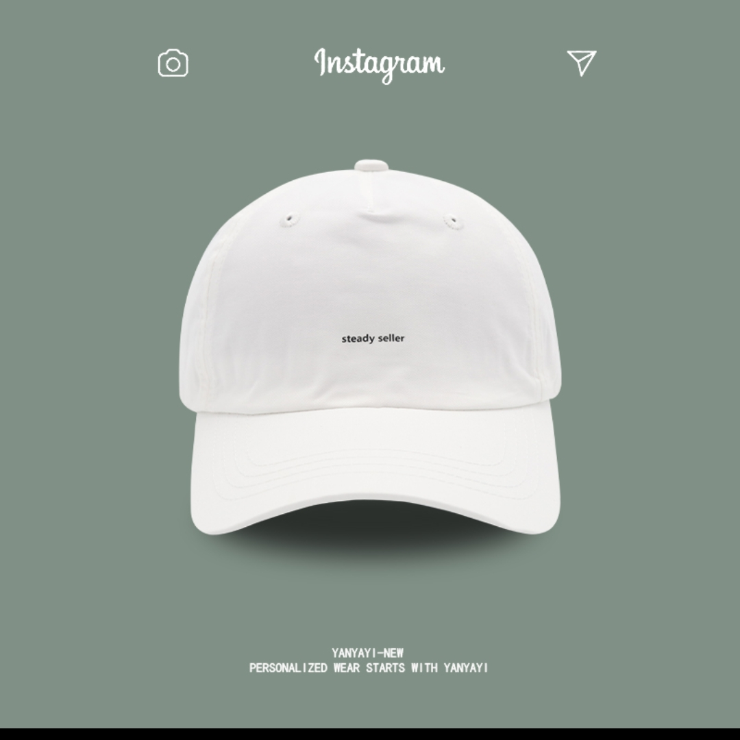 Hat female ins Korean version of all simple small letter baseball cap net red soft top baseball cap thin visor hat male