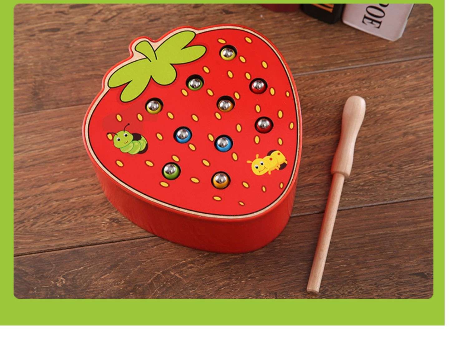 Children's fishing, magnetic bug catching game, caterpillar Montessori early education 1-2-3 years old baby Intelligence Benefit toy pic 5