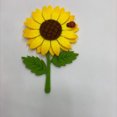 无纺布 毛毡布 黄色太阳花带木瓢虫 ...