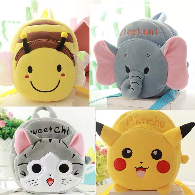 20 Autumn and winter cartoon cute baby shoulder plush backpack 1-3-5 year old baby garden little girl bag 0801