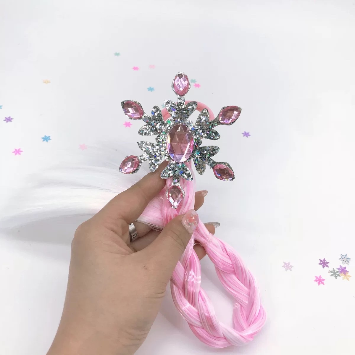 42 Crown Princess Children's Wig, hairpin, Cute and Adorable headwear, Rainbow Wings, Unicorn, five-pointed star, mesh, bow, wig, hairpin, girl, princess, trendy girl's wig, braid, hair band Headwear details Picture