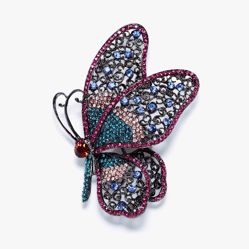 Butterfly brooch women's coat coat accessories Oversized pin atmospheric stylish personality European and American retro everything decorative corsage