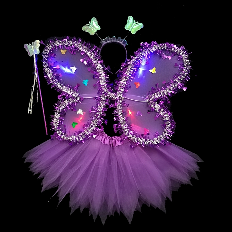 万圣节套装花仙子小精灵演出服圣诞节女童公主裙蝴蝶翅膀儿童服装