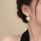 韩国东大门珍珠山茶花耳环气质耳坠夏季银针耳钉法式耳饰女1314白底实物图
