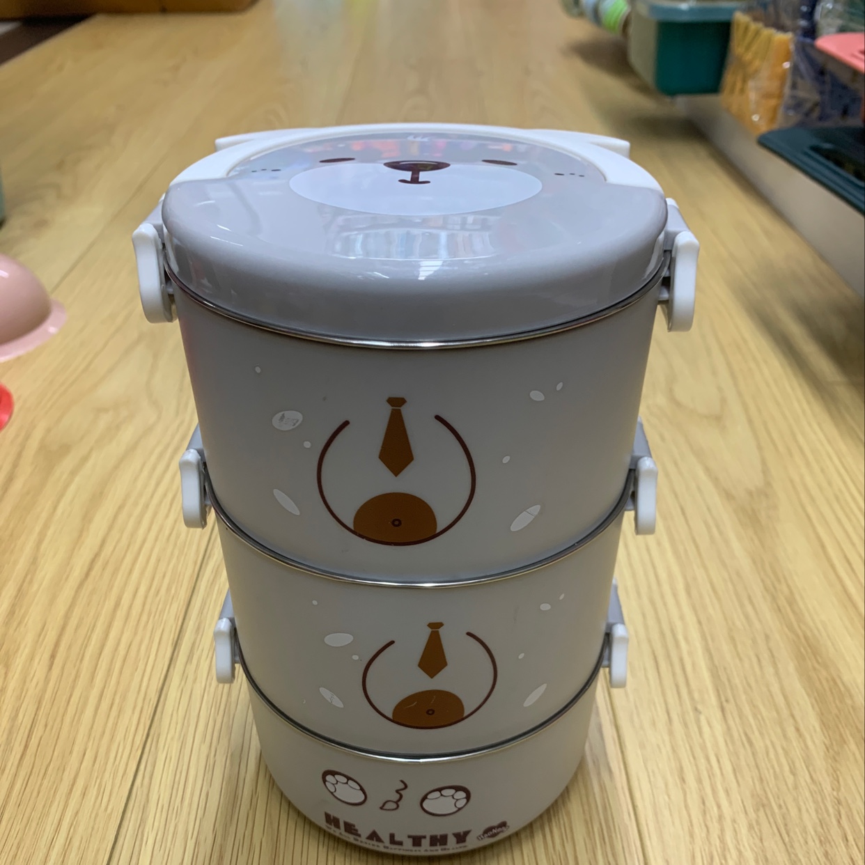 Animal Image 3-Layer Lunch Box New Home Students With Rice Utensils Convenient And Fast