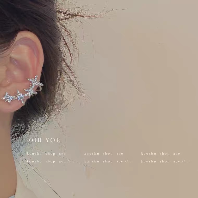 Koushu studio/e50 Octagonal Star Ear Bone Clip, a unique and stylish Japanese and Korean earring with a high-end feel Specification image