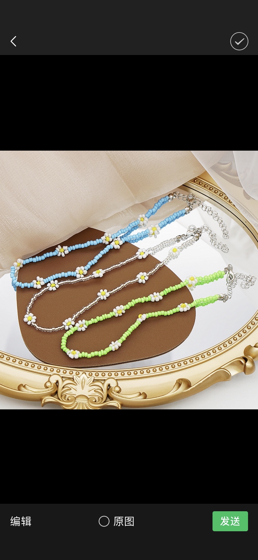 Little flower rice bead necklace details Picture