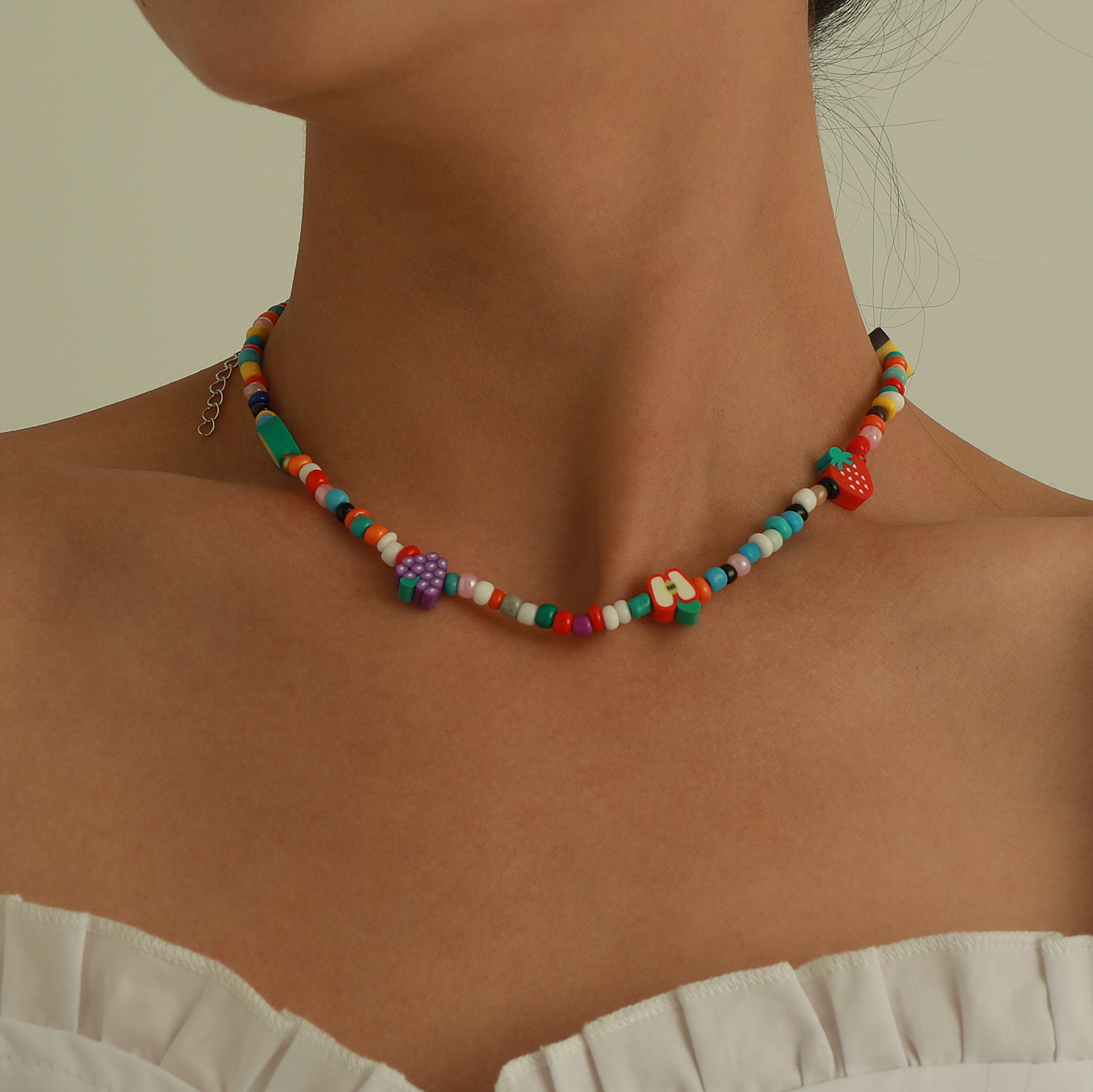 Soft clay rice bead necklace bracelet Specification image