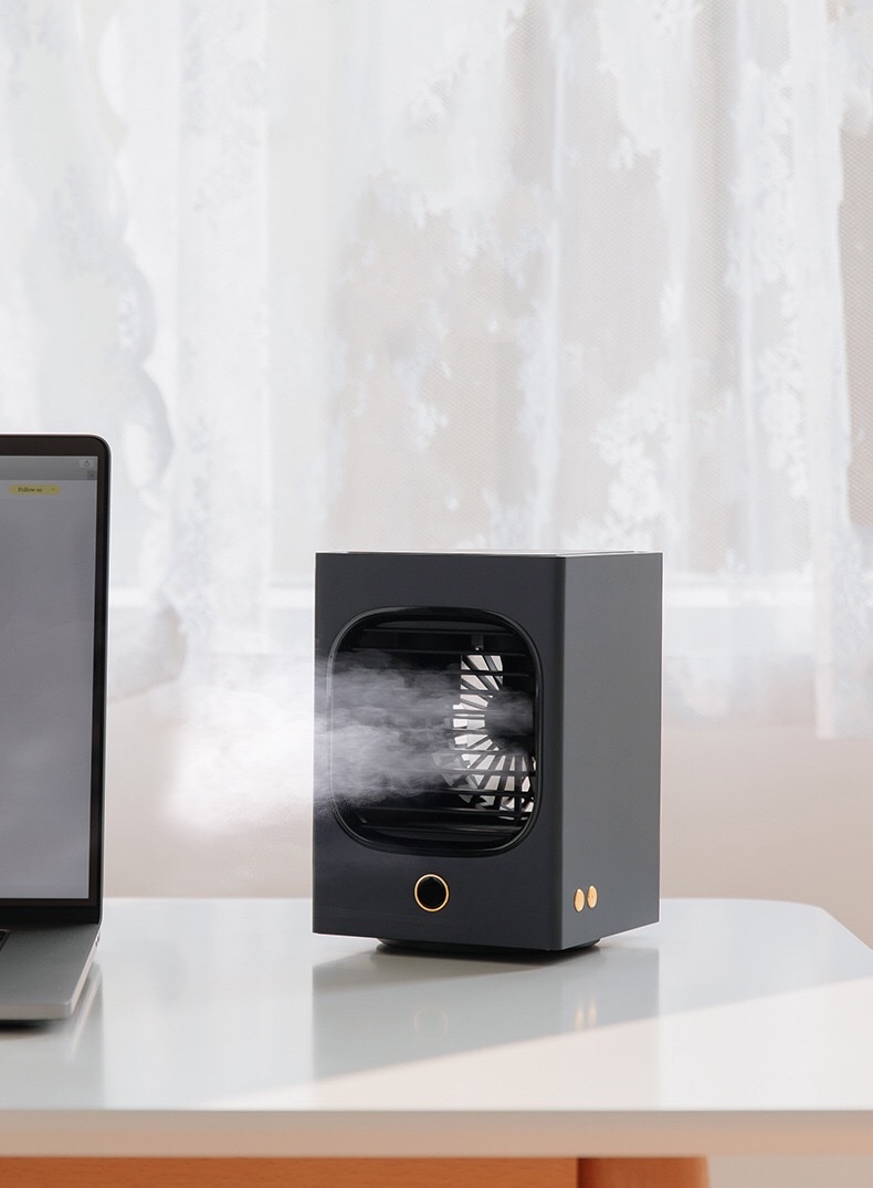 Mini air conditioner for cooling, oscillating fan for cooling, portable water-cooled, home and office desktop spray humidifier detail image 18