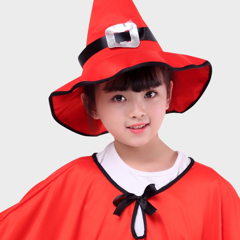 万圣节儿童服装男童女童披风斗篷cosplay巫婆化妆舞会女巫演出服28白底实物图