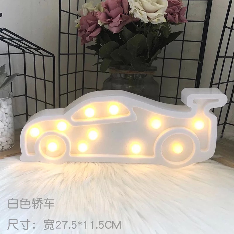 韩chic风轿车灯小彩灯造型灯ins爆款装饰摆台拍照道具台灯小夜灯白色