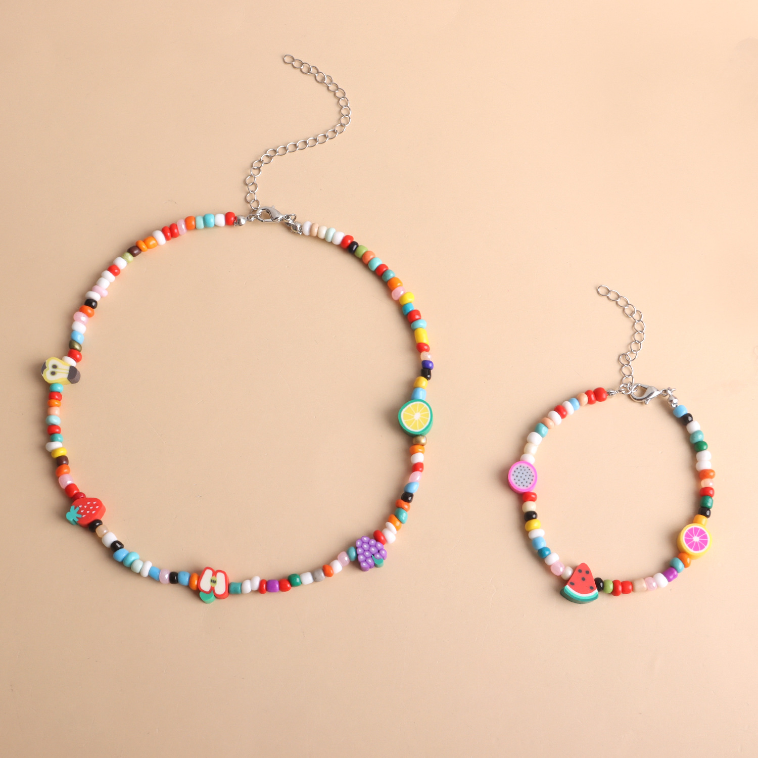Soft clay rice bead necklace bracelet Item Picture