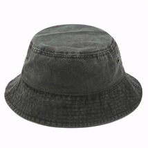k129港风复古水洗牛仔渔夫帽情侣时尚做旧短沿盆帽透气纯色薄款春夏季