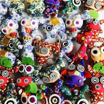 Cute little fabric doll plush toy button flower doll pendant key chain children's doll bag pendant