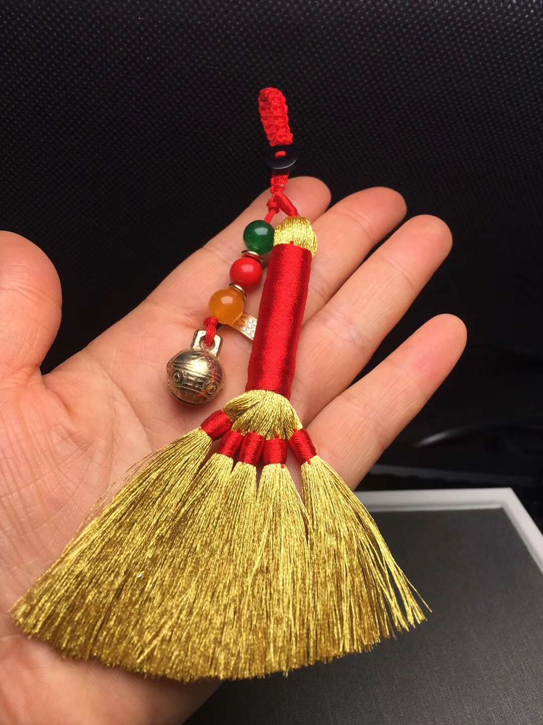 Copper keychain - gold broom Item Picture