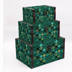 European-style retro household cosmetics storage box, organizing box, clothes storage box, green box for travel photography props