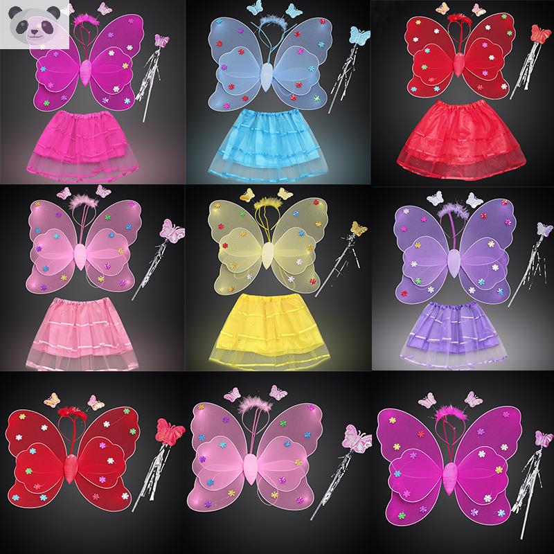 万圣节套装花仙子小精灵演出服圣诞节女童公主裙蝴蝶翅膀儿童服装23